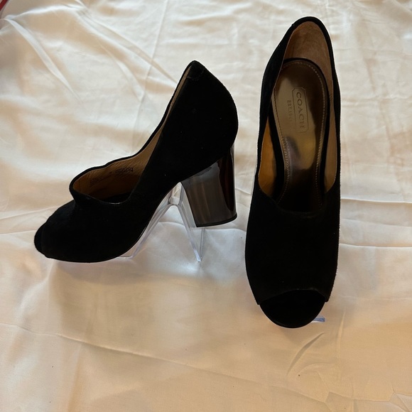 Coach Shoes - COACH Roslyn Suede heels open toe size 7